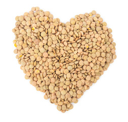 A heart made with lentils