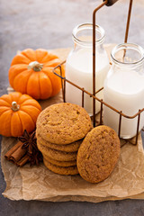 Fall cookies with milk