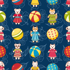 Fototapeta premium Child toy seamless pattern. Design element