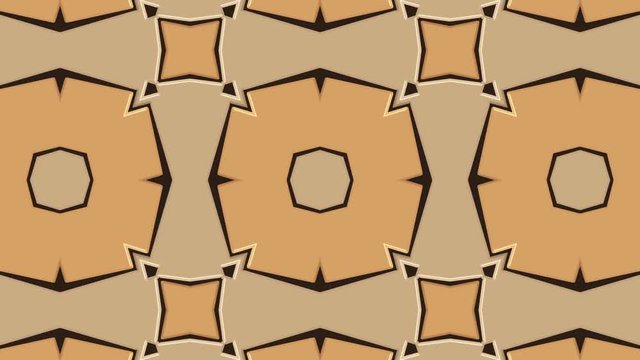 Computer animation color pattern with kaleidoscope effect, clip with looping without breaks