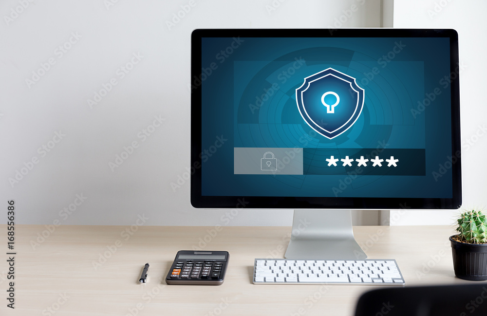 Aufkleber verification action professionals working process performance password and register