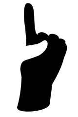 Obraz premium Hand - Give a Vote or Push Something or Counting : One, Isolated on White