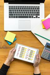 businessman SURVEY and Results Analysis Discovery Concept