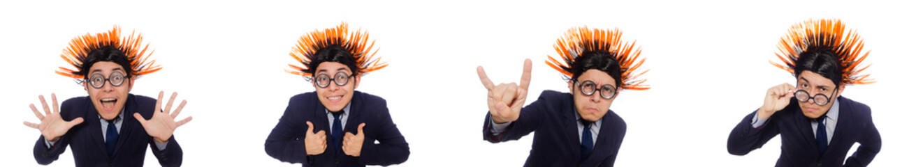 Funny man with mohawk hairstyle