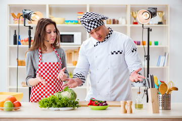 Food cooking tv show in the studio
