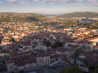 Panorama of small town, southern France