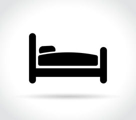 bed icon on white background