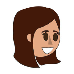 Colorful woman head doodle over white background vector illustration