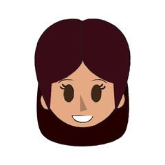 Colorful woman head doodle over white background vector illustration