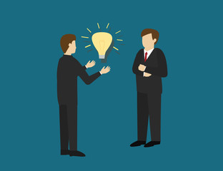 Business man giving an ideas .