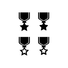 Star medal icon set