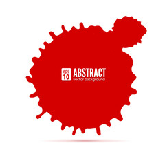 Red ink blot. Abstract background. Speech bubble, vector 3D illustration. Grunge symbol for cards, poster, cover and flyers design