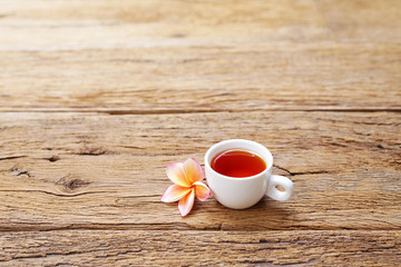 Red tea and flower