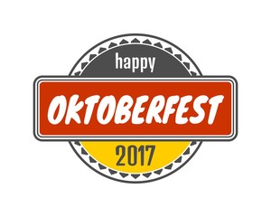 Obraz premium Oktoberfest relative stamp pattern. Round shape with flag of the Germany and 2017 year number