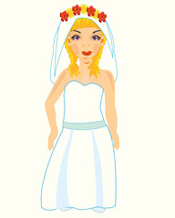 Fototapeta na wymiar Bride in gown