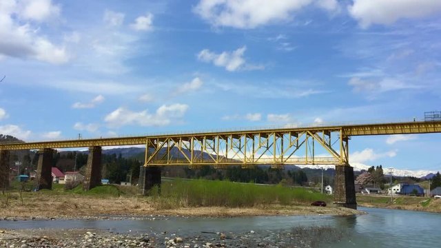 一ノ戸川橋梁・蒸気機関車（磐越西線・喜多方市）