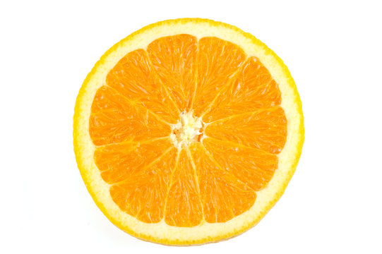 slice of fresh orange isolated on white background