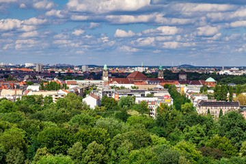 Fototapeta na wymiar Aerial view of Berlin seen from victory column looking north