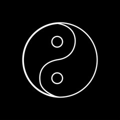 Yin Yang symbol white color icon .