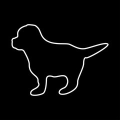 Puppy white color icon .