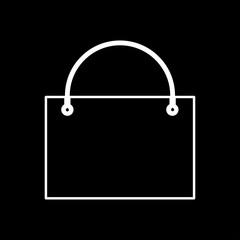 Shopping bag white color icon .