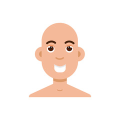 Bald-headed man. Character vector illusrtation, flat style.