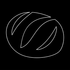 Bread white color icon .