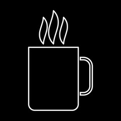 Cup with hot drink white color icon .