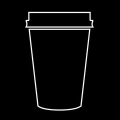 Paper coffee cup white color icon .