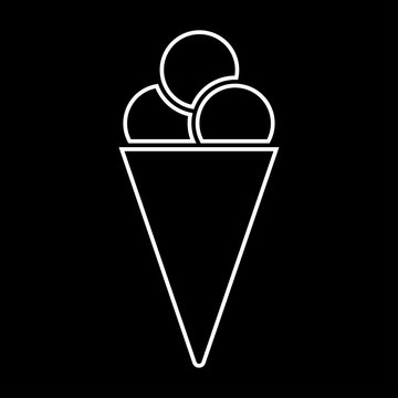 Ice cream cone white color icon .