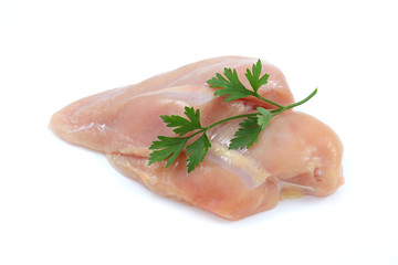 Fresh raw chicken breast isolated on white background