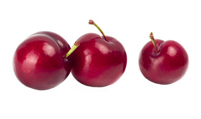 Cherries isolated on white background