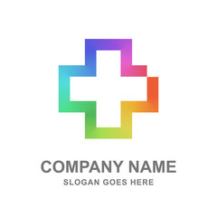 Colorful Cross Healthcare Medical Logo 