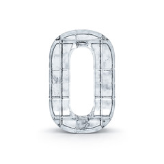 Digit made out of ice. 3D rendering