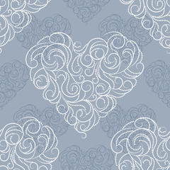 Seamless pattern with beautiful hearts