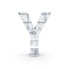 Alphabet made out of ice. 3D rendering