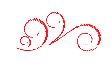 Red Scribble Floral Element