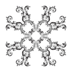 Vector baroque of vintage elements for design. 