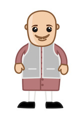 Funny Bald Man indian Character