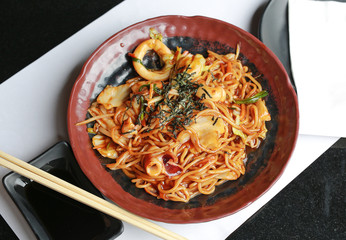 Japanese yakisoba noodles.