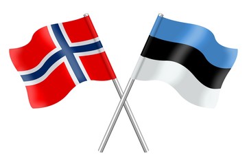 Flags. Norway and Estonia 