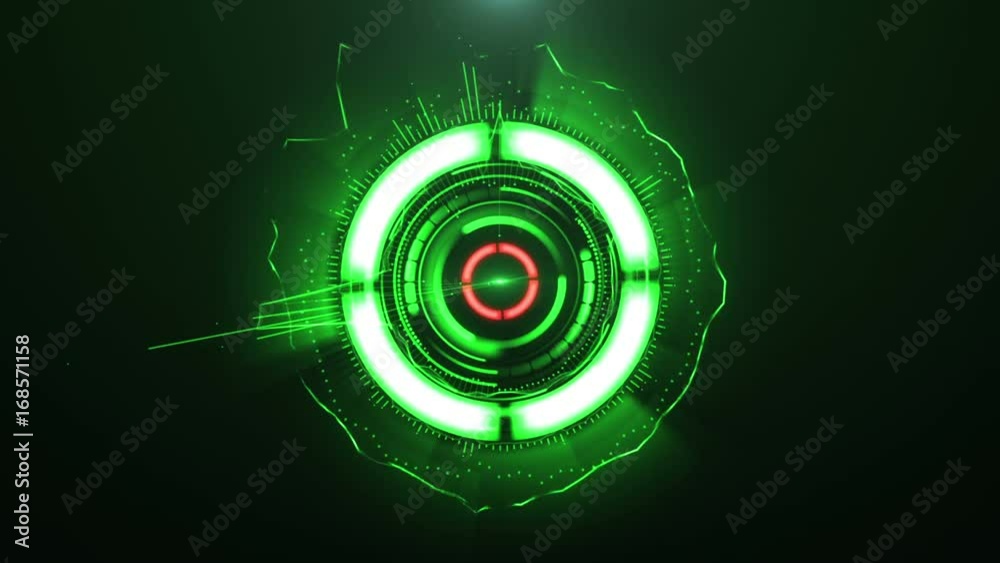 Poster fast changing futuristic hud display elements
