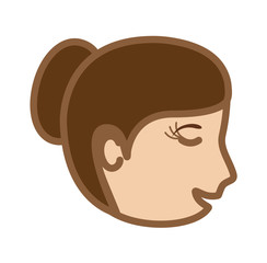 Smiling Cartoon India Woman Face Expression