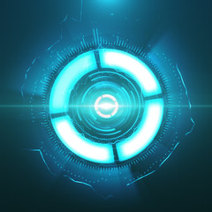 Sci-fi futuristic crosshair. HUD user interface. Technology background. Spaceship hightech target screen concept. illustration