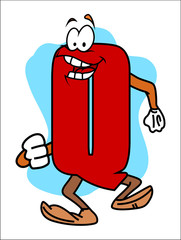 Happy Cartoon Alphabet Q Vector Character