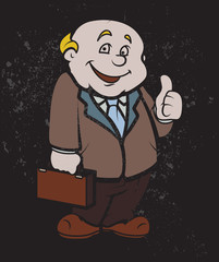 Happy Businessman Showing Thumbs Up