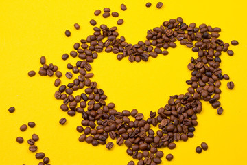 Heart of coffee beans