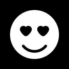 Smile white color icon .