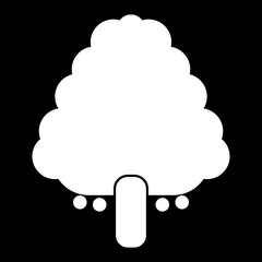 Fruit tree white color icon .