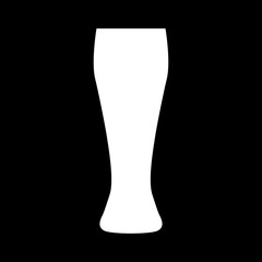 Beer glass white color icon .